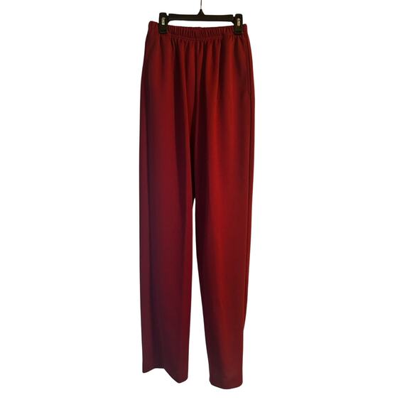 Vintage Blair Womens Polyester Pants Sewn in Front Pleat Slit Pockets Maroon 10T - Picture 1 of 5